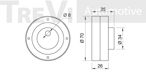 Deflection/Guide Pulley, V-ribbed belt