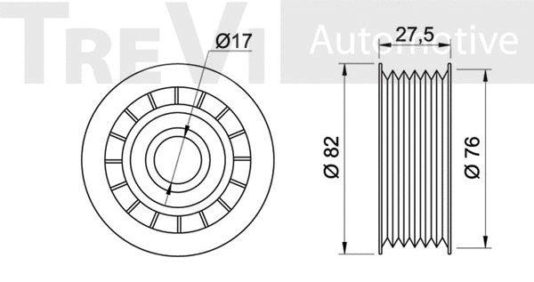 Deflection/Guide Pulley, V-ribbed belt