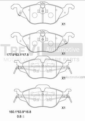 Brake Pad Set, disc brake (PF1051)