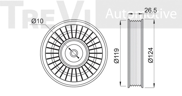 Deflection/Guide Pulley, V-ribbed belt