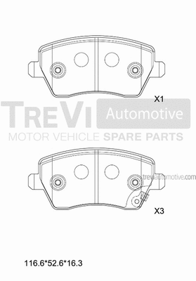 Brake Pad Set, disc brake (PF1383)