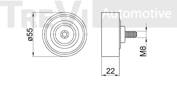 Deflection/Guide Pulley, V-ribbed belt