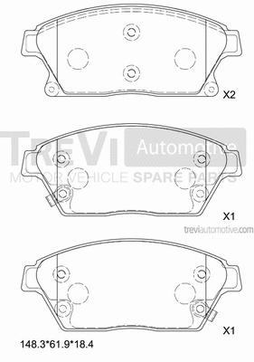 Brake Pad Set, disc brake (PF1442)
