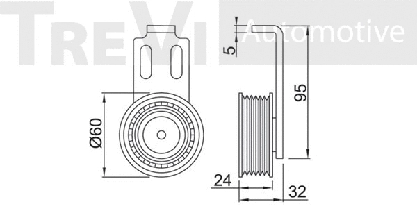Tensioner Pulley, V-ribbed belt