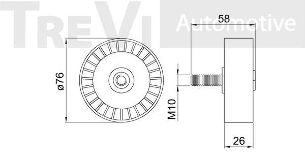 Deflection/Guide Pulley, V-ribbed belt