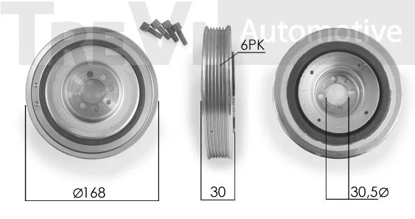 Belt Pulley, crankshaft (PC1127)