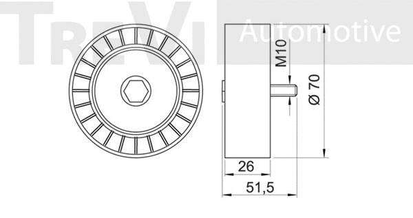 Deflection/Guide Pulley, V-ribbed belt