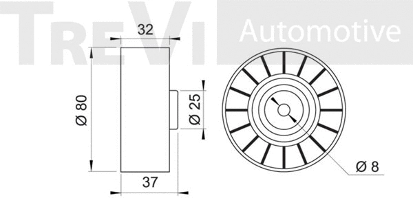 Tensioner Pulley, V-ribbed belt