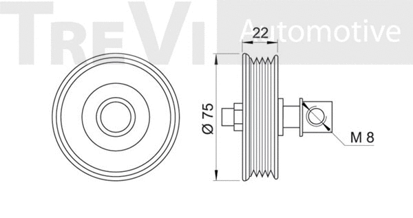 Deflection/Guide Pulley, V-ribbed belt