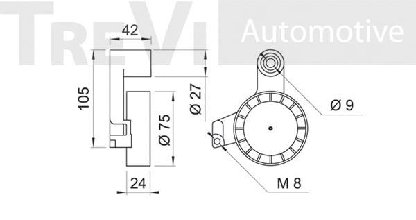 Tensioner Pulley, V-ribbed belt