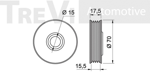 Deflection/Guide Pulley, V-ribbed belt