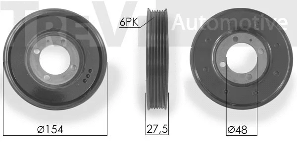 Belt Pulley, crankshaft (PC1067)