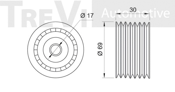 Deflection/Guide Pulley, V-ribbed belt