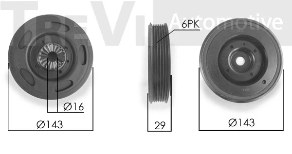 Belt Pulley, crankshaft (PC1178)