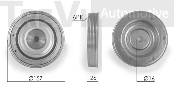 Belt Pulley, crankshaft (PC1016)