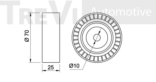 Deflection/Guide Pulley, V-ribbed belt