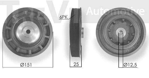 Belt Pulley, crankshaft (PC1174)