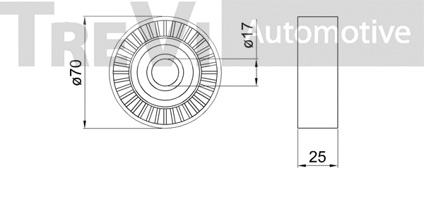 Deflection/Guide Pulley, V-ribbed belt