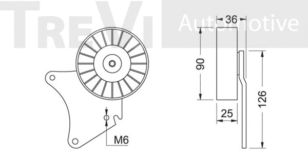 Deflection/Guide Pulley, V-ribbed belt