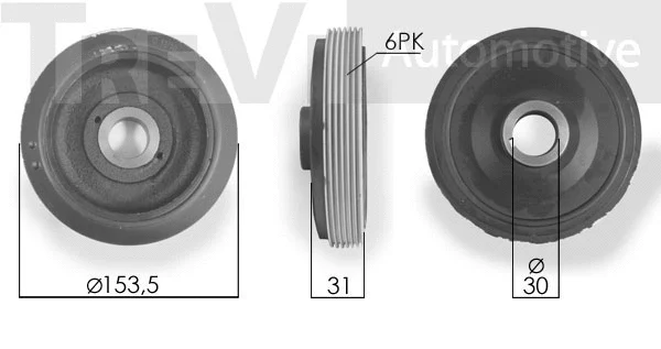 Belt Pulley, crankshaft (PC1054)