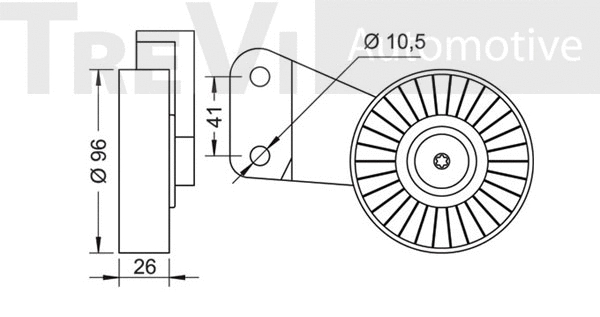 Tensioner Pulley, V-ribbed belt