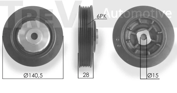 Belt Pulley, crankshaft (PC1052)