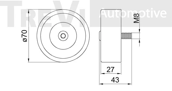 Deflection/Guide Pulley, V-ribbed belt