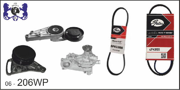 Water Pump + V-Ribbed Belt Kit (06-206WP)