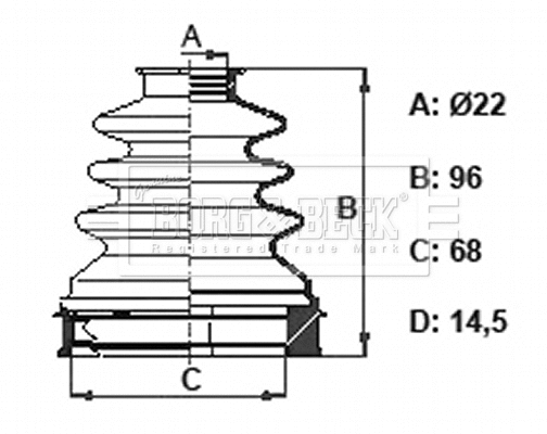 Bellow Kit, drive shaft (BCB6169)