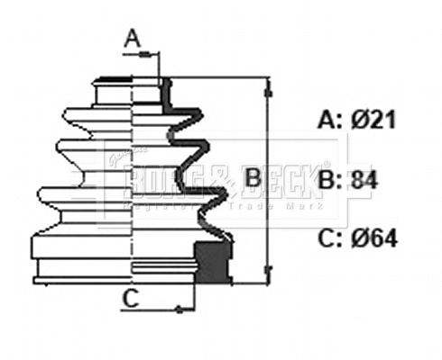Bellow Kit, drive shaft (BCB6360)