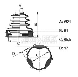 Bellow Kit, drive shaft (BCB6108)