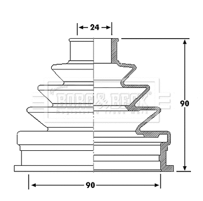 Bellow Kit, drive shaft (BCB6188)