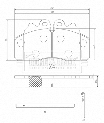 Brake Pad Set, disc brake (BBP33017)