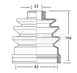 Bellow Kit, drive shaft (BCB2613)