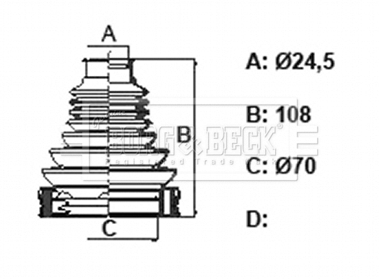 Bellow Kit, drive shaft (BCB6396)