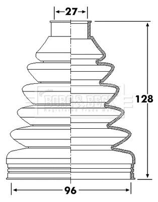 Bellow Kit, drive shaft (BCB6255)