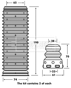 Dust Cover Kit, shock absorber (BPK7073)