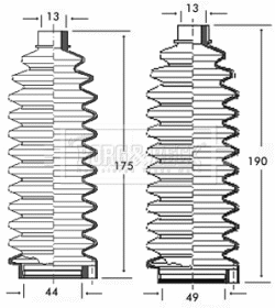 Bellow Kit, steering (BSG3186)