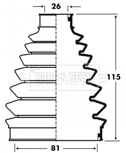 Bellow Kit, drive shaft (BCB6075)