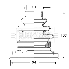 Bellow Kit, drive shaft (BCB2792)