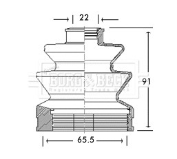 Bellow Kit, drive shaft (BCB2712)