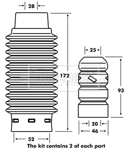 Dust Cover Kit, shock absorber (BPK7029)