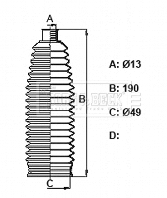 Bellow Kit, steering (BSG3449)