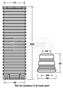 Dust Cover Kit, shock absorber (BPK7092)