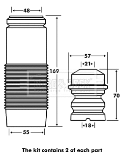 Dust Cover Kit, shock absorber (BPK7055)