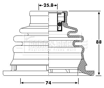 Bellow Kit, drive shaft (BCB6209)