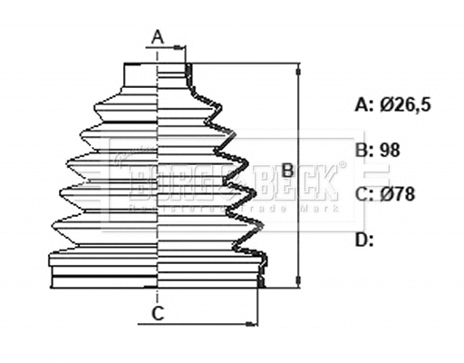 Bellow Kit, drive shaft (BCB6389)