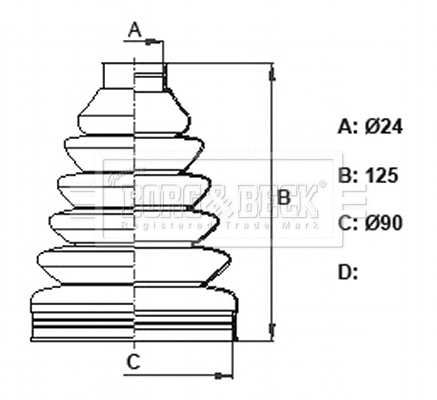 Bellow Kit, drive shaft (BCB6344)
