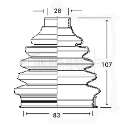 Bellow Kit, drive shaft (BCB2330)