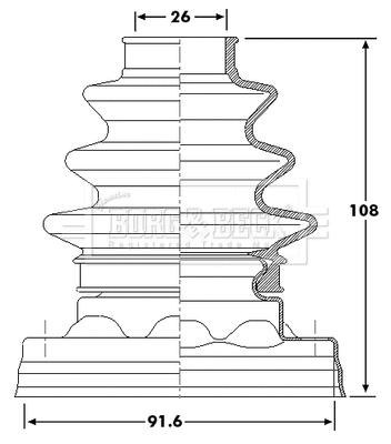 Bellow Kit, drive shaft (BCB6182)